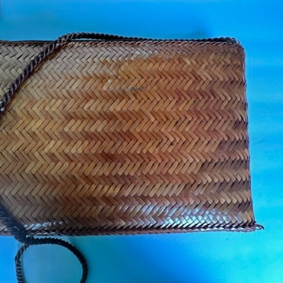 Vintage Mister Ernest Woven Straw Wicker Handbag – Philippines Artisan Design w - Picture 7 of 7
